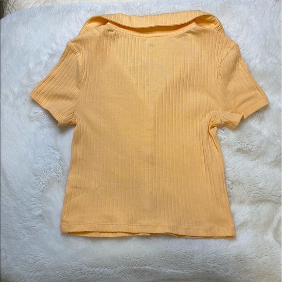 Cropped Collared Button-up Tee 🐱 - Picture 2 of 2